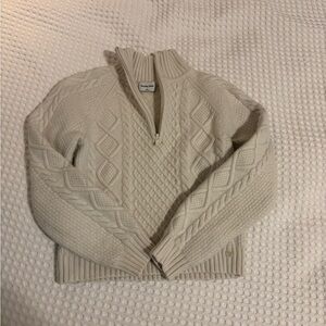 Sunday Best Cream Cable Knit Turtleneck Sweater